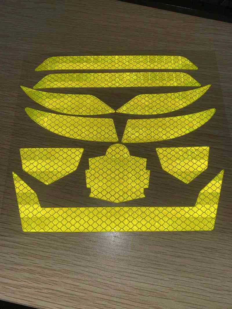 High Intensity Prismatic Yellow Reflective Hard Hat Sticker 15 High Intensity Prismatic Yellow Reflective Hard Hat Sticker 15