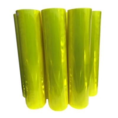 Mikroprizmás fluoreszkáló sárga fényvisszaverő PVC laptekercs