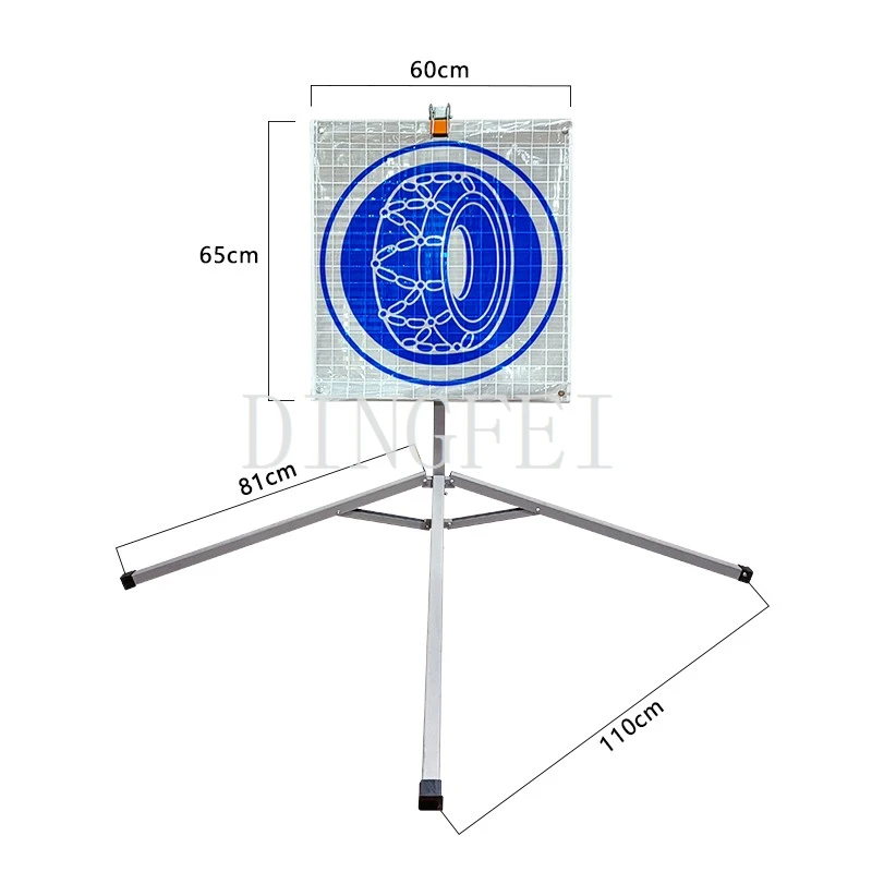Tire Chains PVC Provisional Traffic Sign